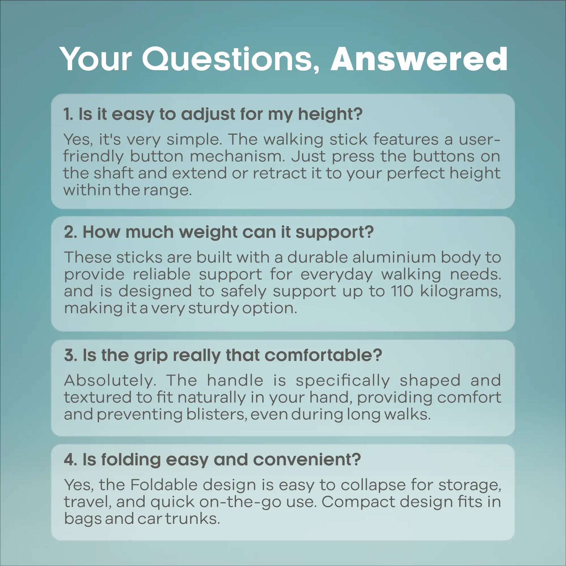 Folding Walking Stick - ARREX MS70