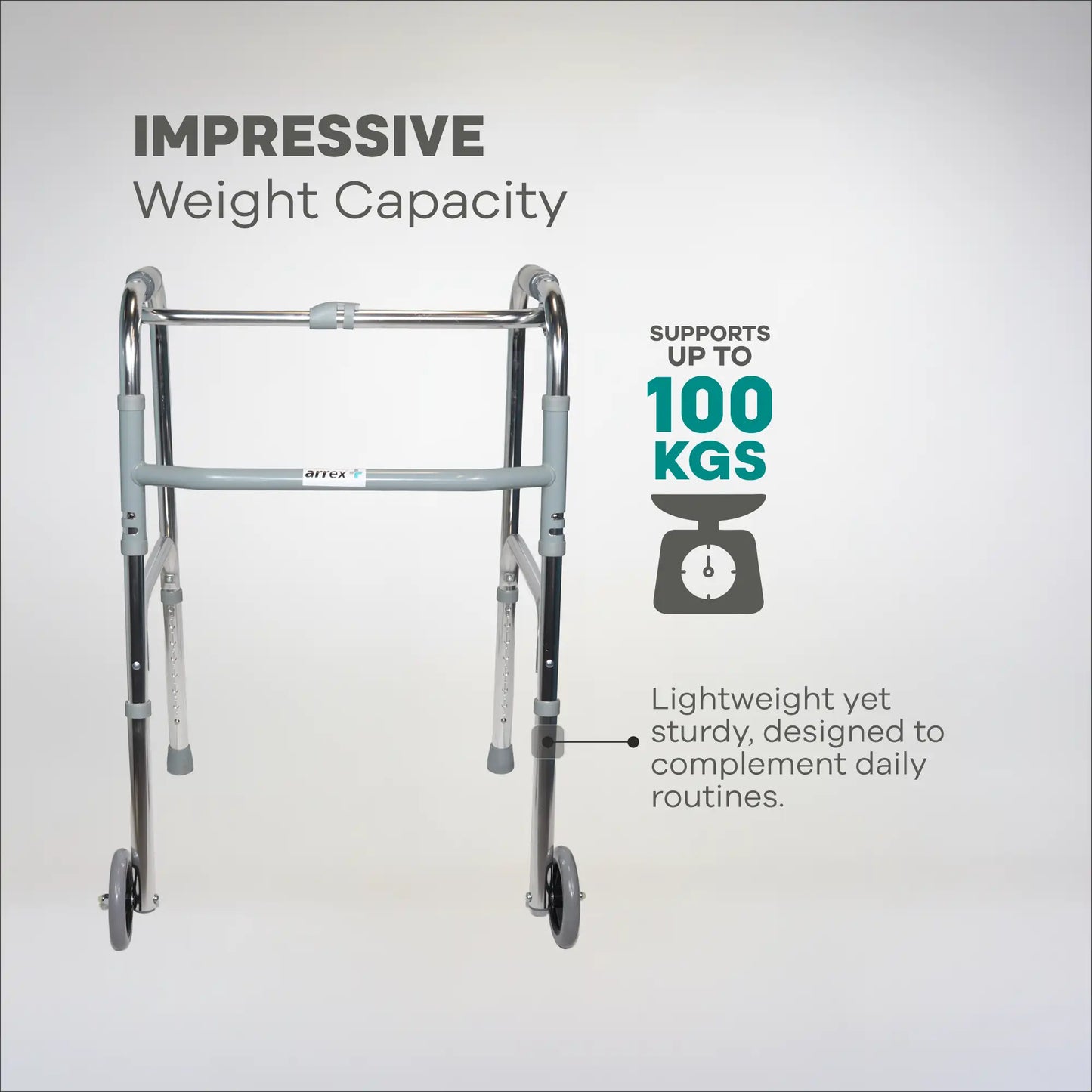 Front Wheel Light Weight Adjustable Height & Folding Walker for Adult - ARREX M30