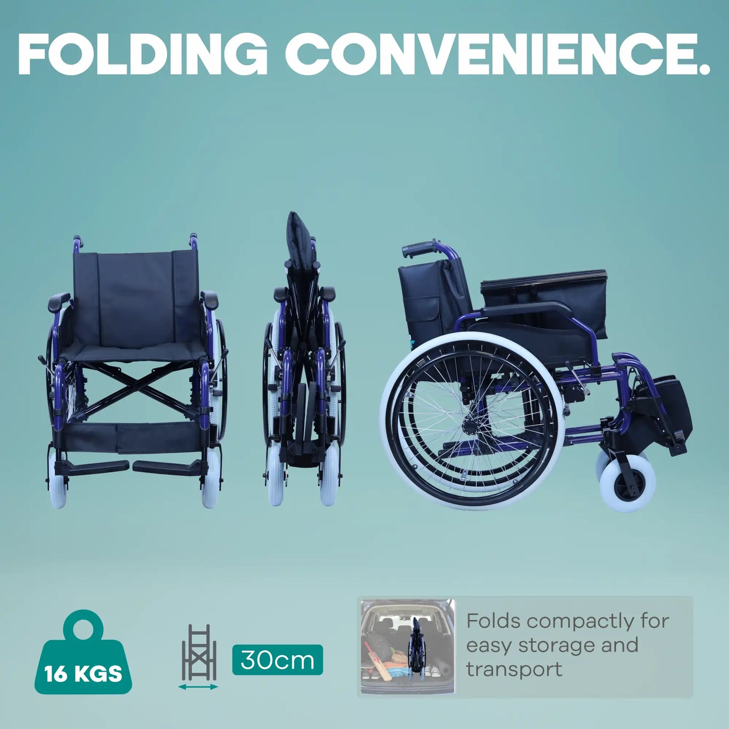 Lightweight Foldable Aluminum Wheelchair with Hand Brakes Arrex Harvey