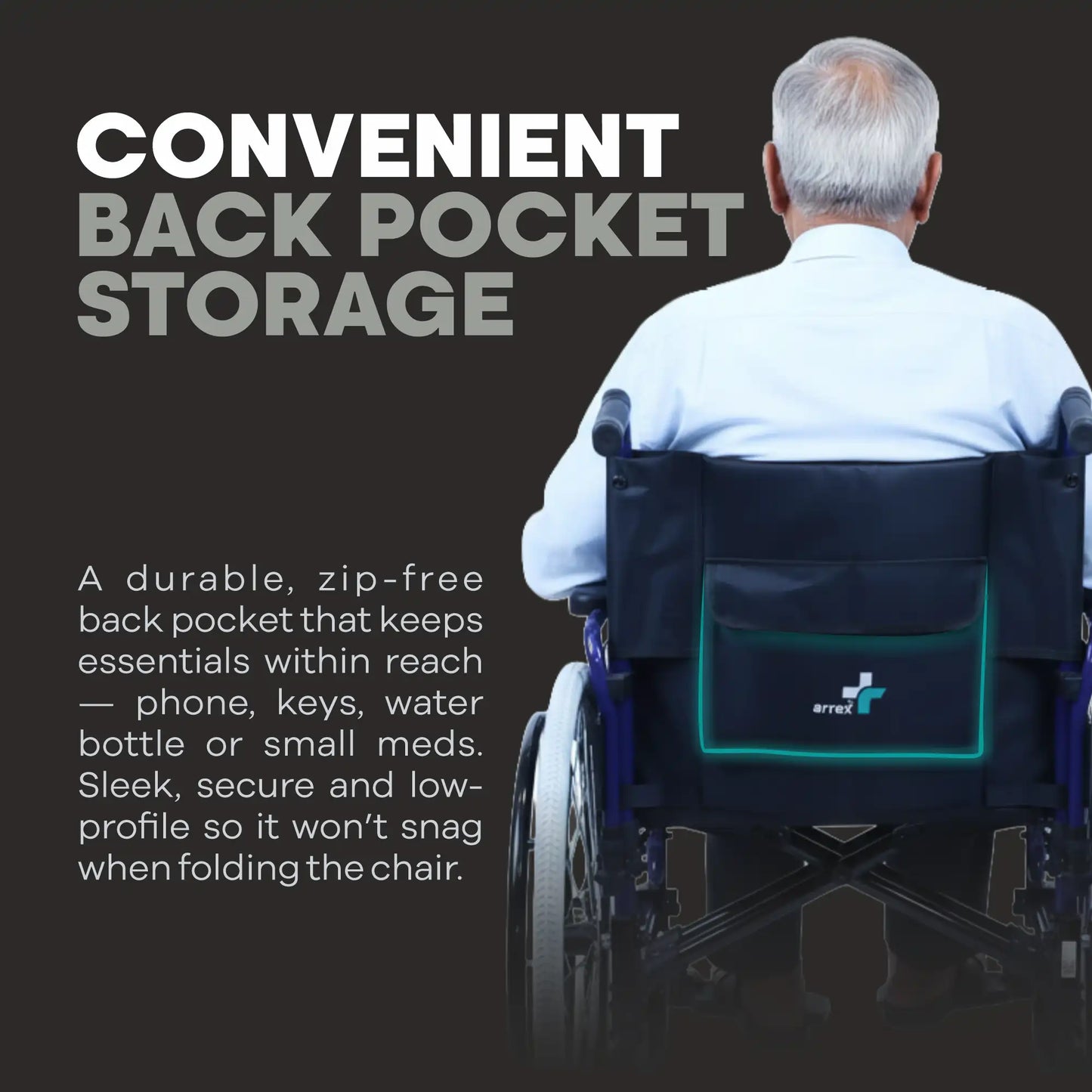 Lightweight Foldable Aluminum Wheelchair with Hand Brakes Arrex Harvey