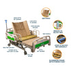 ARREX HERCULES 7 FUNCTION HOSPITAL BED - INCLUDES MATTRESS, REMOTE BED ADJUSTMENT, LEFT-RIGHT TILT, PATIENT ROLL, BED PAN HOLDER