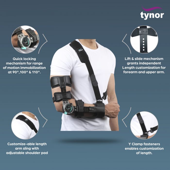 Adjustable ROM Elbow Brace with Flexion Control TYNOR E-46