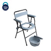 Foldable Steel Commode Chair with Backrest & Pot Attached Arrex V20