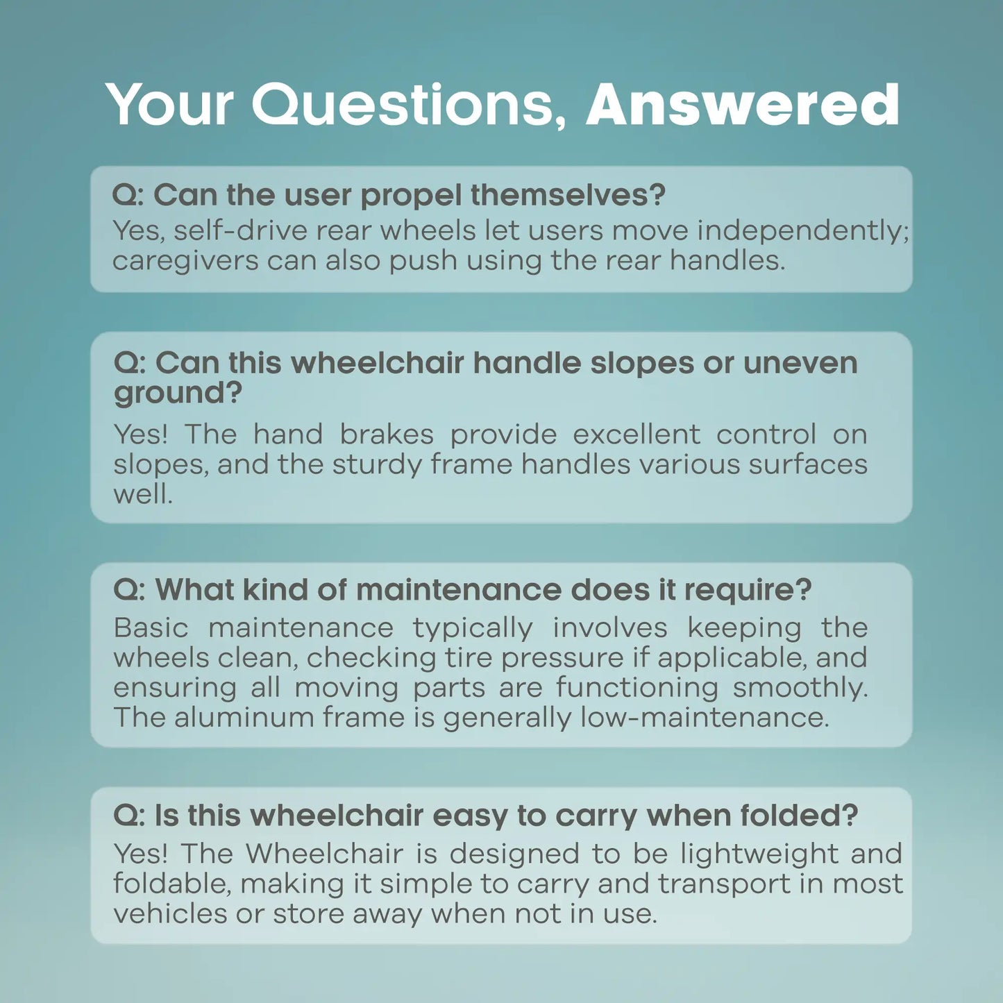 Lightweight Foldable Aluminum Wheelchair with Hand Brakes Arrex Joel