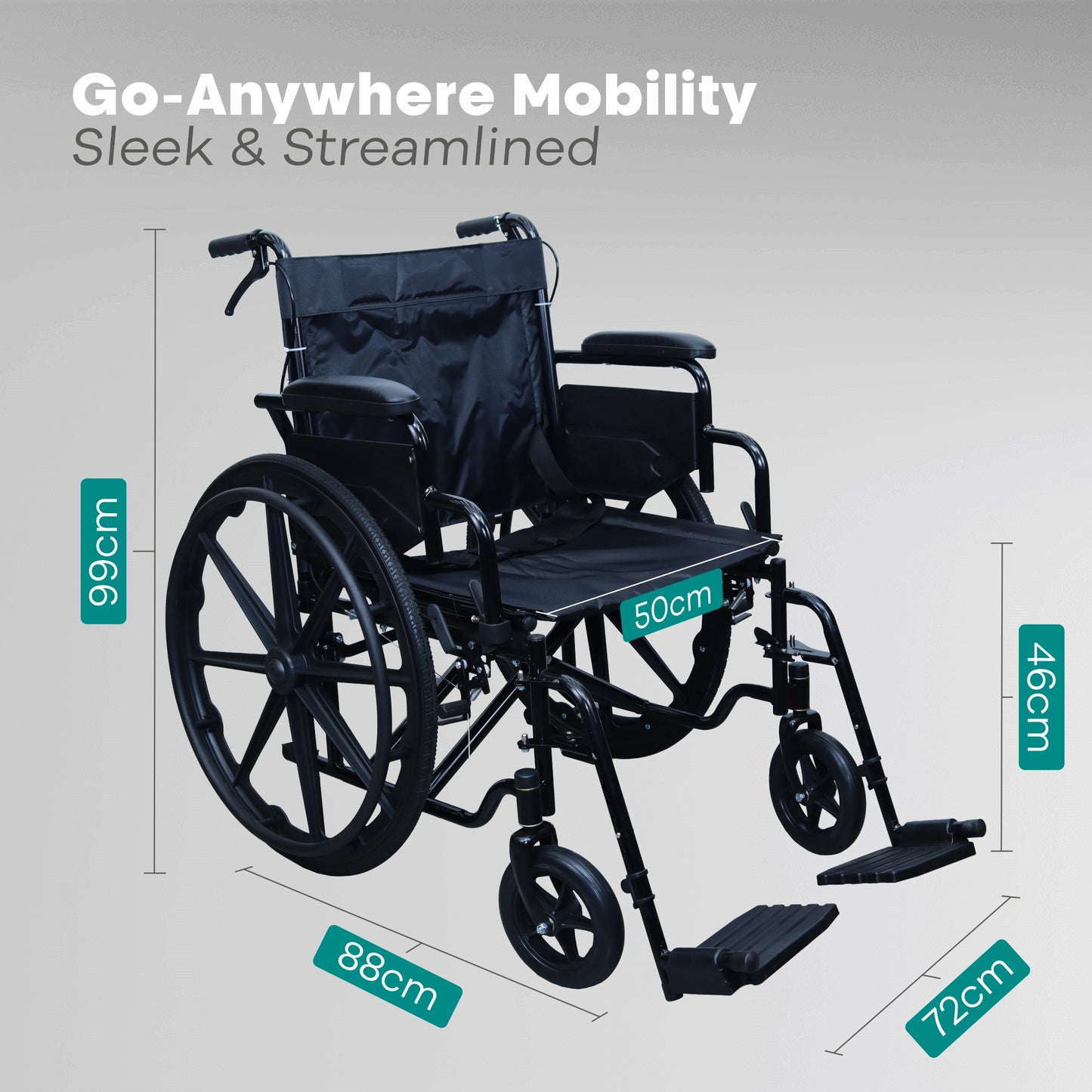 Self Propelled Manual Wheelchair with Comfortable Seating & Safety Arrex Jolly