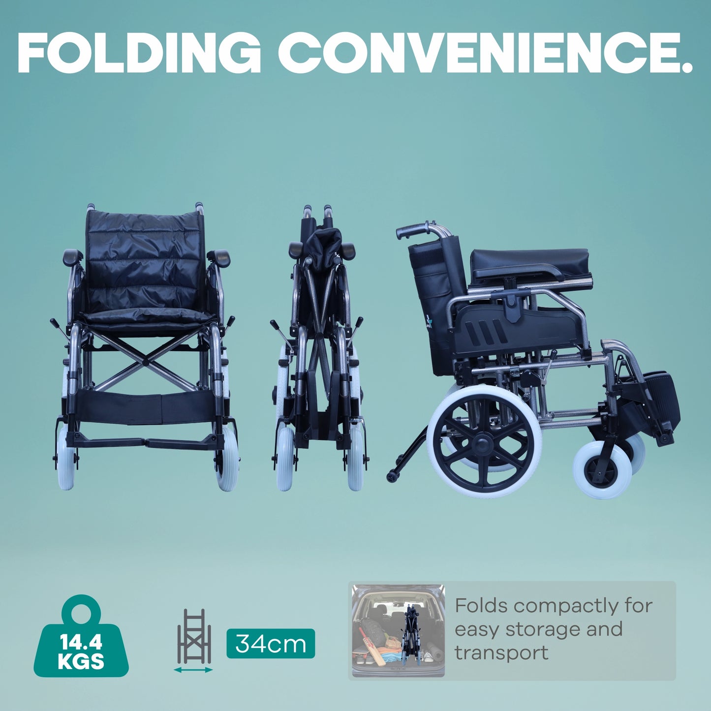 Premium Aluminium Wheelchair with Heavy Duty Brakes Lanzo