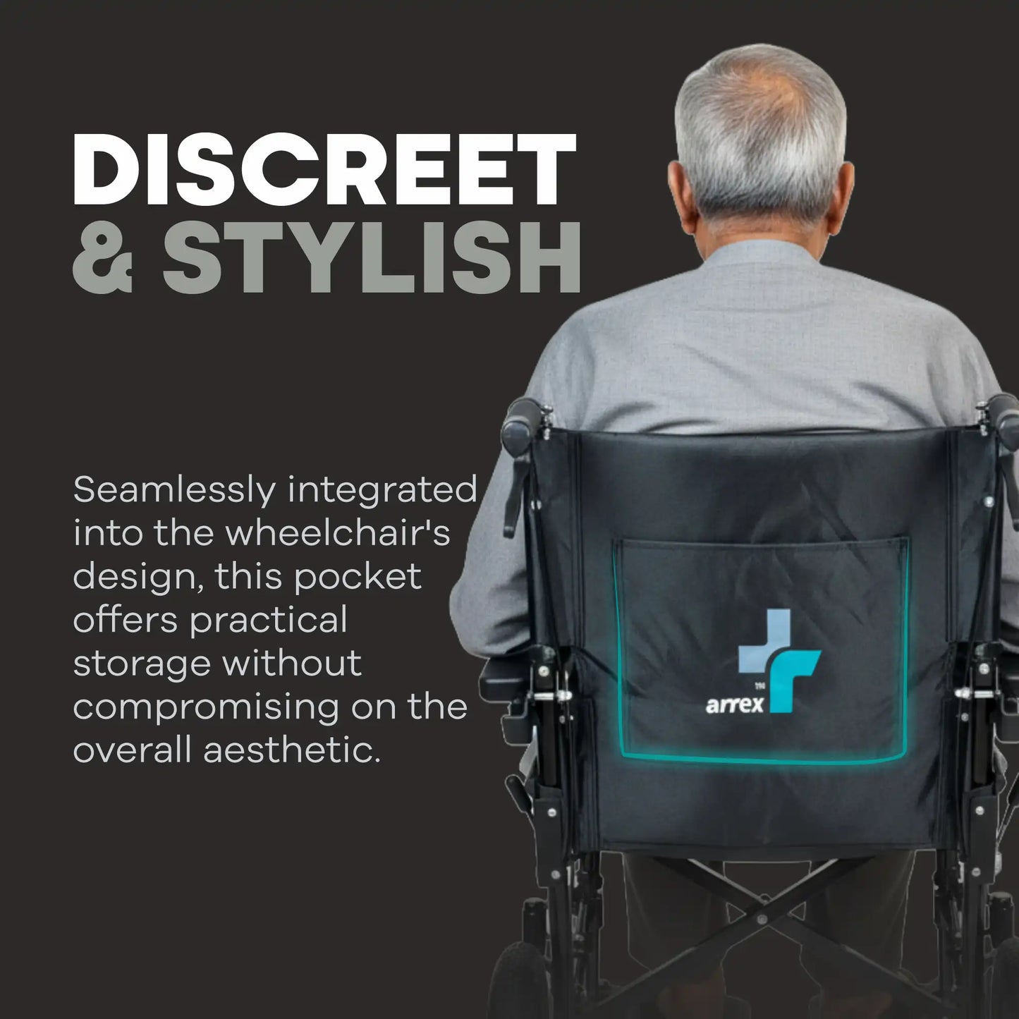 Arrex Litt Lightweight Attendant Wheelchair with Cushioned Seat