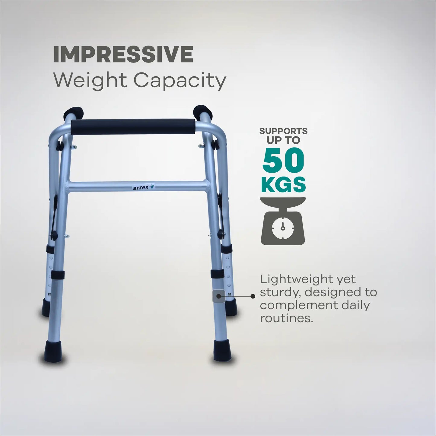 Adjustable Foldable Kids Walker with Lightweight Aluminum Frame Arrex MC50