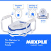 MEXPLE RaiXer4EXT Raised Toilet Seat with Handles & Cushion | 4 Inch Toilet Seat Raiser for Elderly & Patients