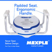 MEXPLE RaiXer4EXT Raised Toilet Seat with Handles & Cushion | 4 Inch Toilet Seat Raiser for Elderly & Patients