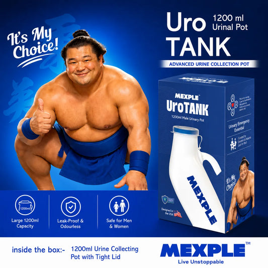 UroTANK 1200ml Male Urinal Bottle for Men | Reusable Urine Collection Bottle with Lid & Handle