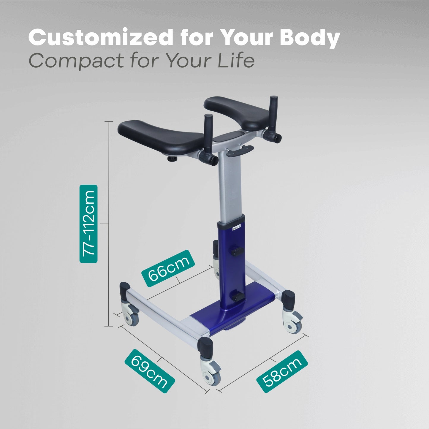 Adjustable Physio Walker with Arm Support & Brakes ARREX MP10