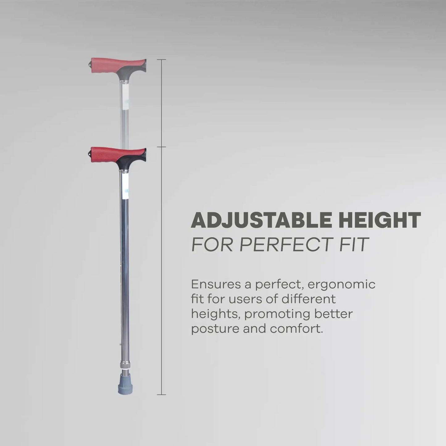 Adjustable Height Walking Stick - Anti Skid - ARREX MS20