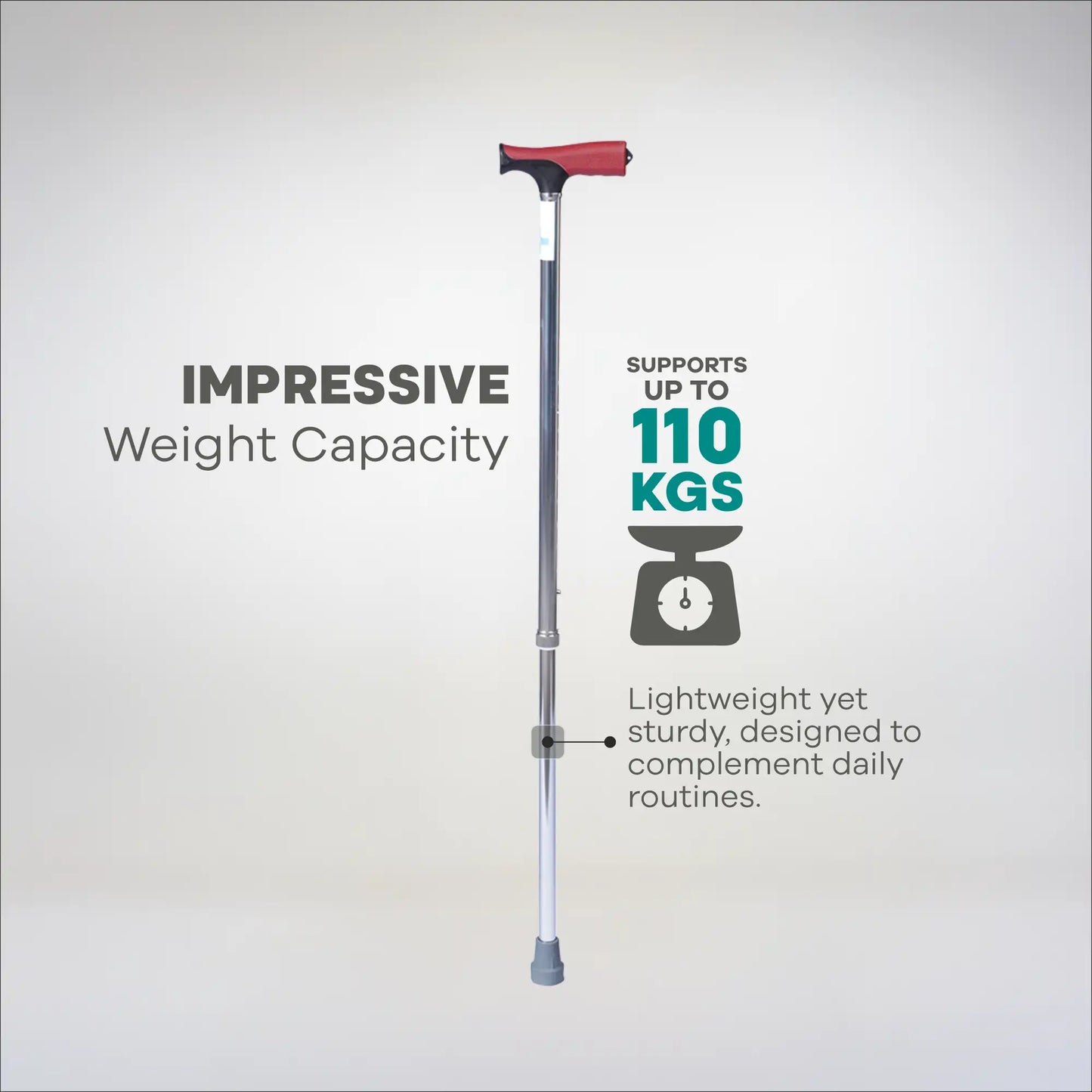Adjustable Height Walking Stick - Anti Skid - ARREX MS20