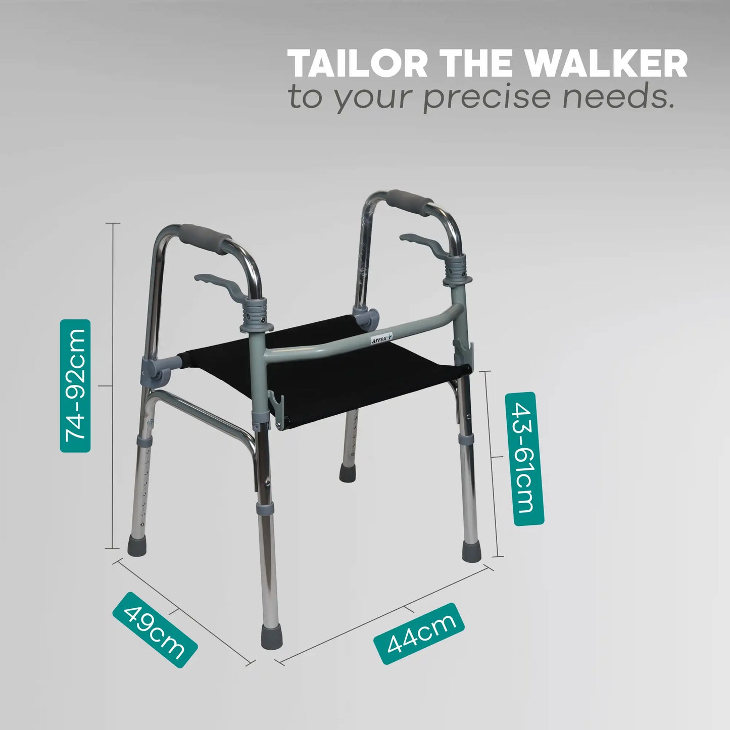 Strong Folding Walker with Seat, Easy to Adjust Height - ARREX M20