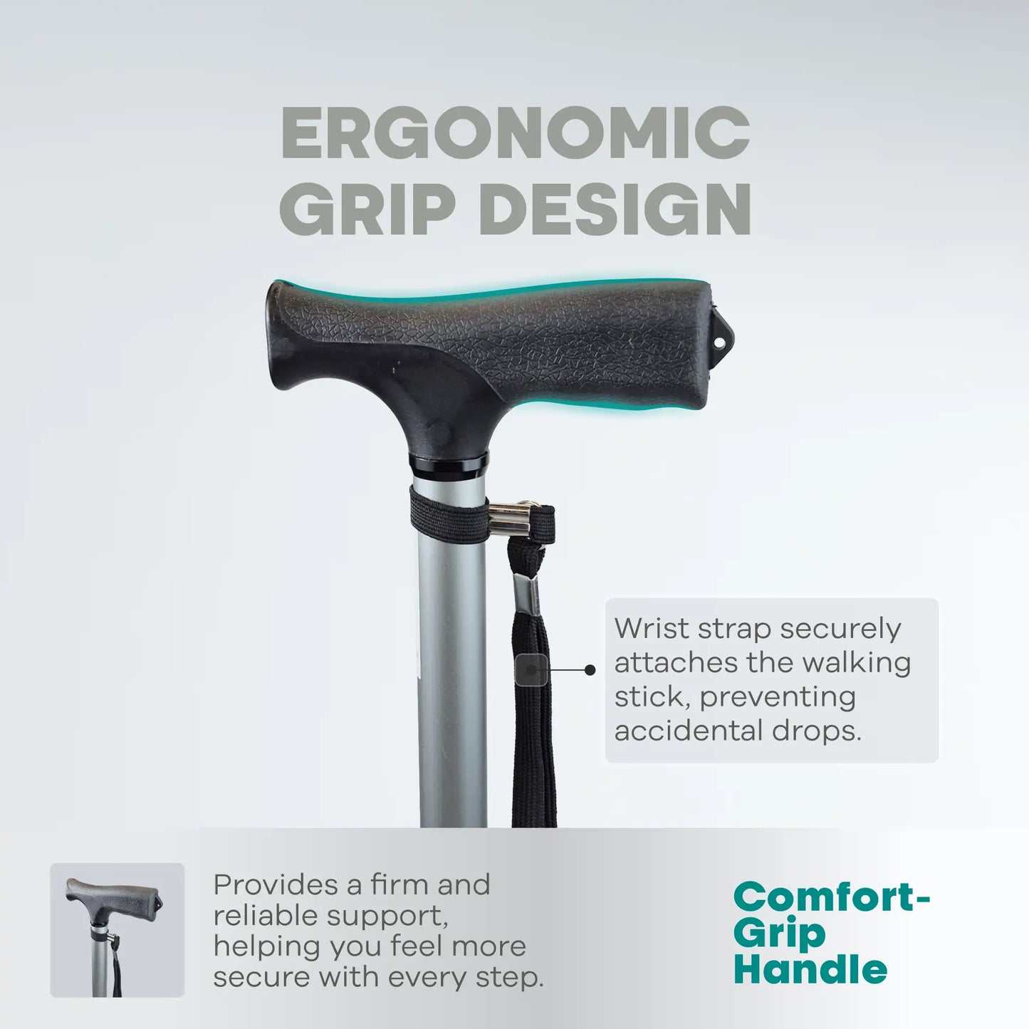 Quadripod /4 Leg Adjustable Height Walking Stick - Anti Skid - ARREX MS300 AL