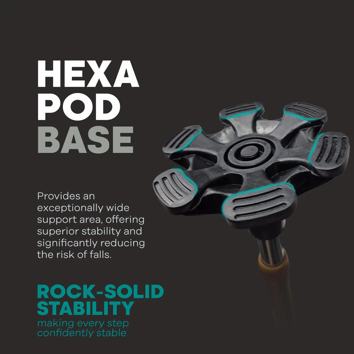 Quadripod Adjustable Height Walking Stick - Anti Skid - ARREX MS310