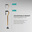 Quadripod Adjustable Height Walking Stick - Anti Skid - ARREX MS310