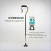 Quadripod Adjustable Height Walking Stick - Anti Skid - ARREX MS310
