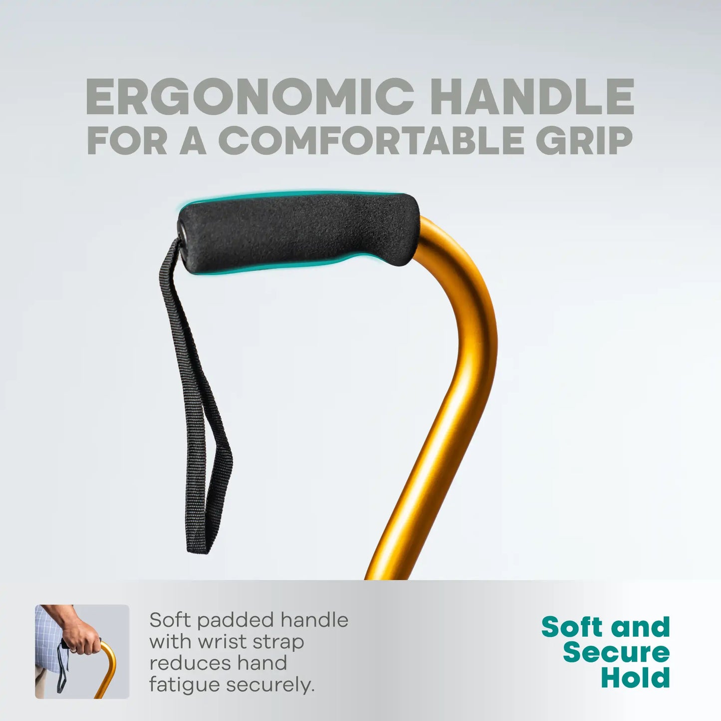 Quadripod Adjustable Height Walking Stick - Anti Skid - ARREX MS310