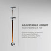 Tripod/3 Leg Adjustable Height Walking Stick - Anti Skid - ARREX MS340
