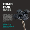 Ergonomic Adjustable Height Quadripod Walking Stick - Anti Skid - ARREX MS350