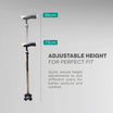 Ergonomic Adjustable Height Quadripod Walking Stick - Anti Skid - ARREX MS350