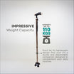 Ergonomic Adjustable Height Quadripod Walking Stick - Anti Skid - ARREX MS350