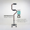 Lightweight Quad-Base Adjustable Walking Stick for Support ARREX MS360 AL