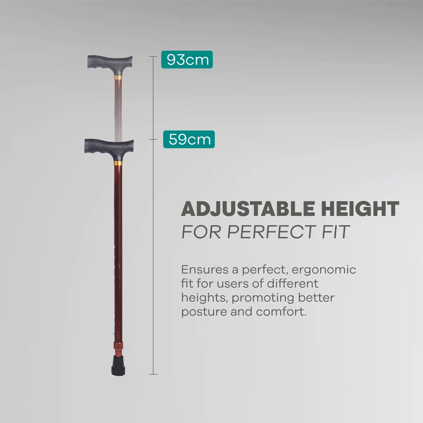 Adjustable Height Walking Stick Anti Skid Arrex MS50