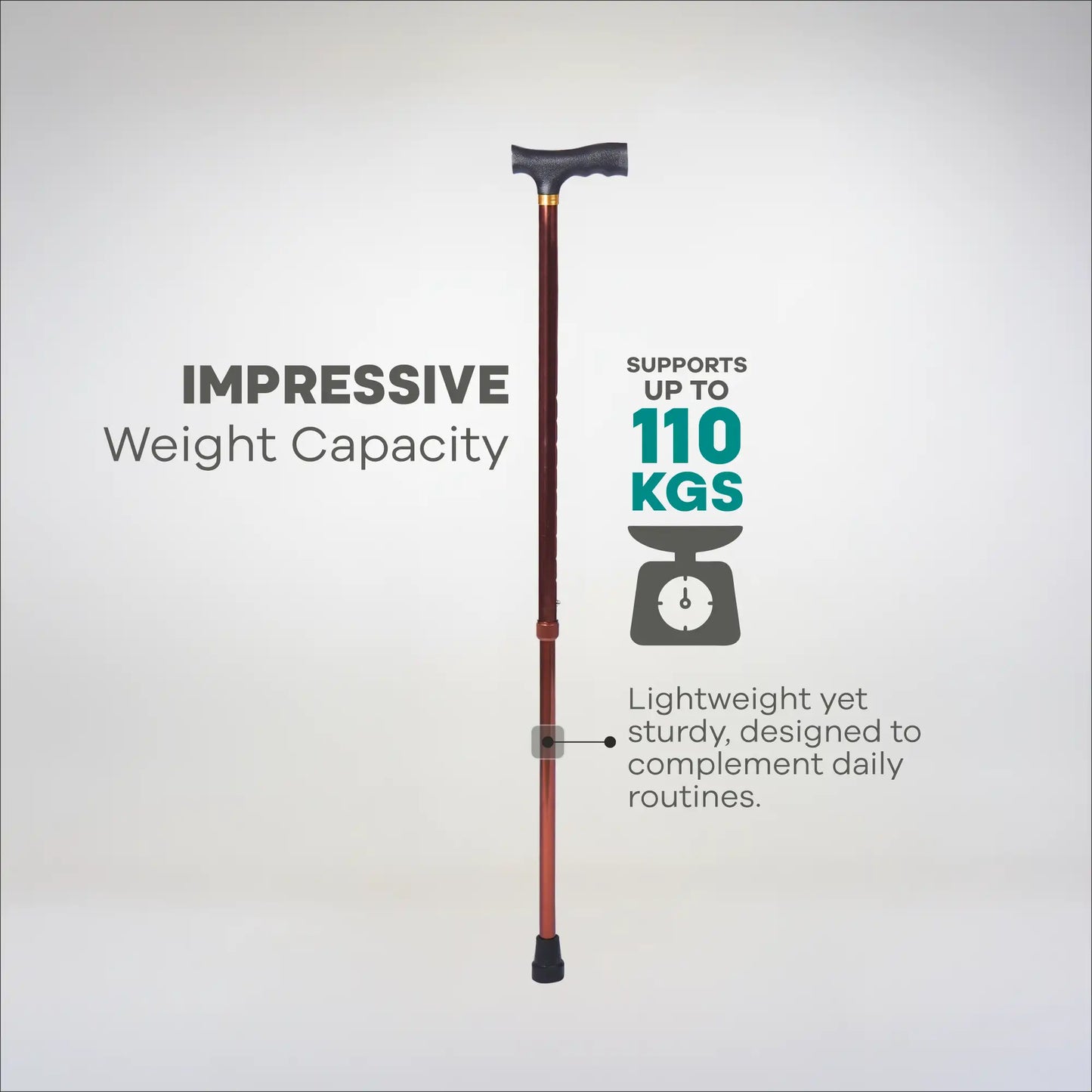 Adjustable Height Walking Stick - Anti Skid - ARREX MS50