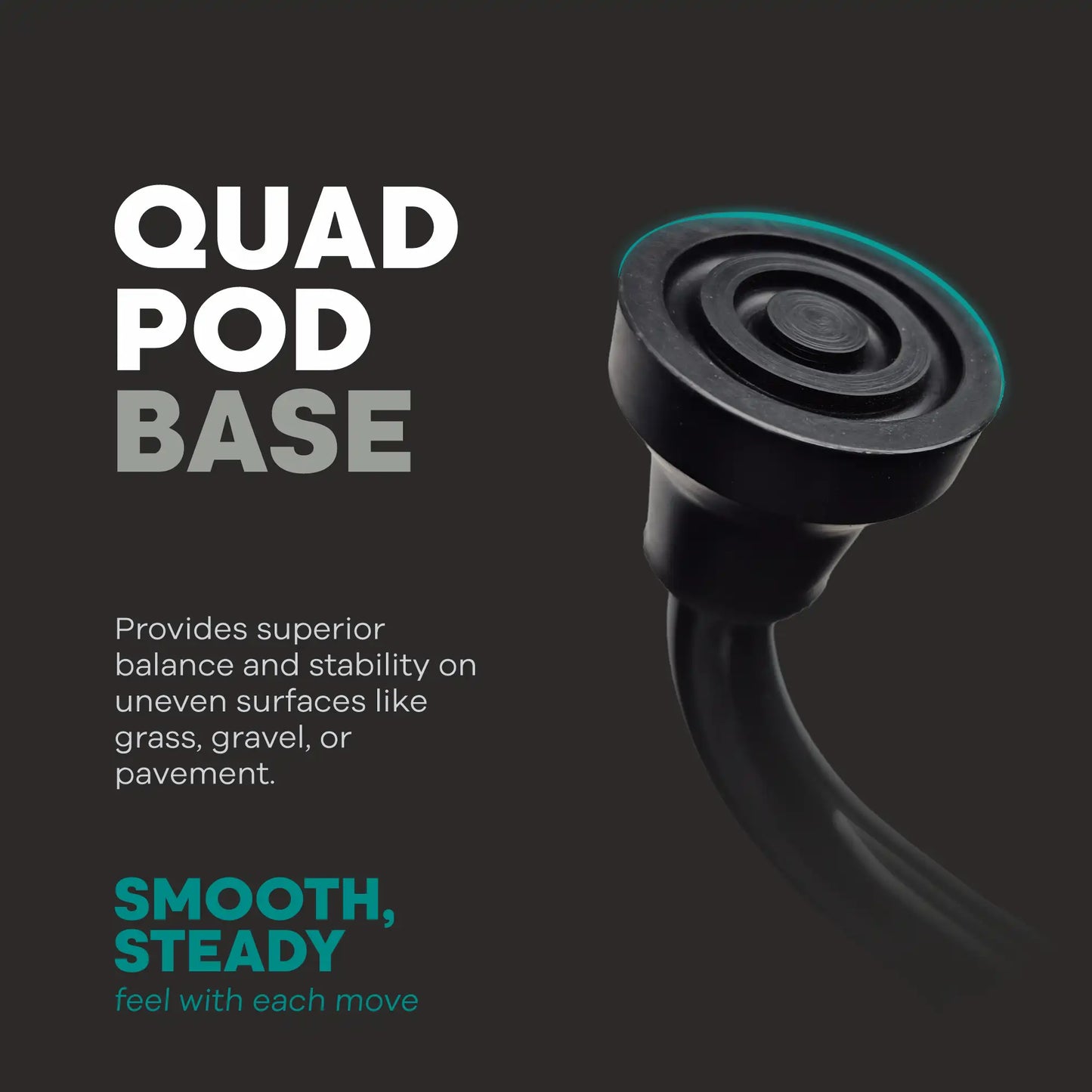 Quadripod /4 Leg Adjustable Height Walking Stick - Anti Skid - ARREX MS90 AL