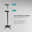 Quadripod /4 Leg Adjustable Height Walking Stick - Anti Skid - ARREX MS90 AL