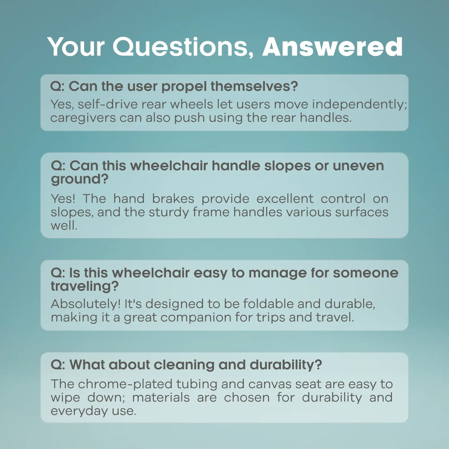 Foldable Manual Wheelchair with Safety Brakes Arrex Molly