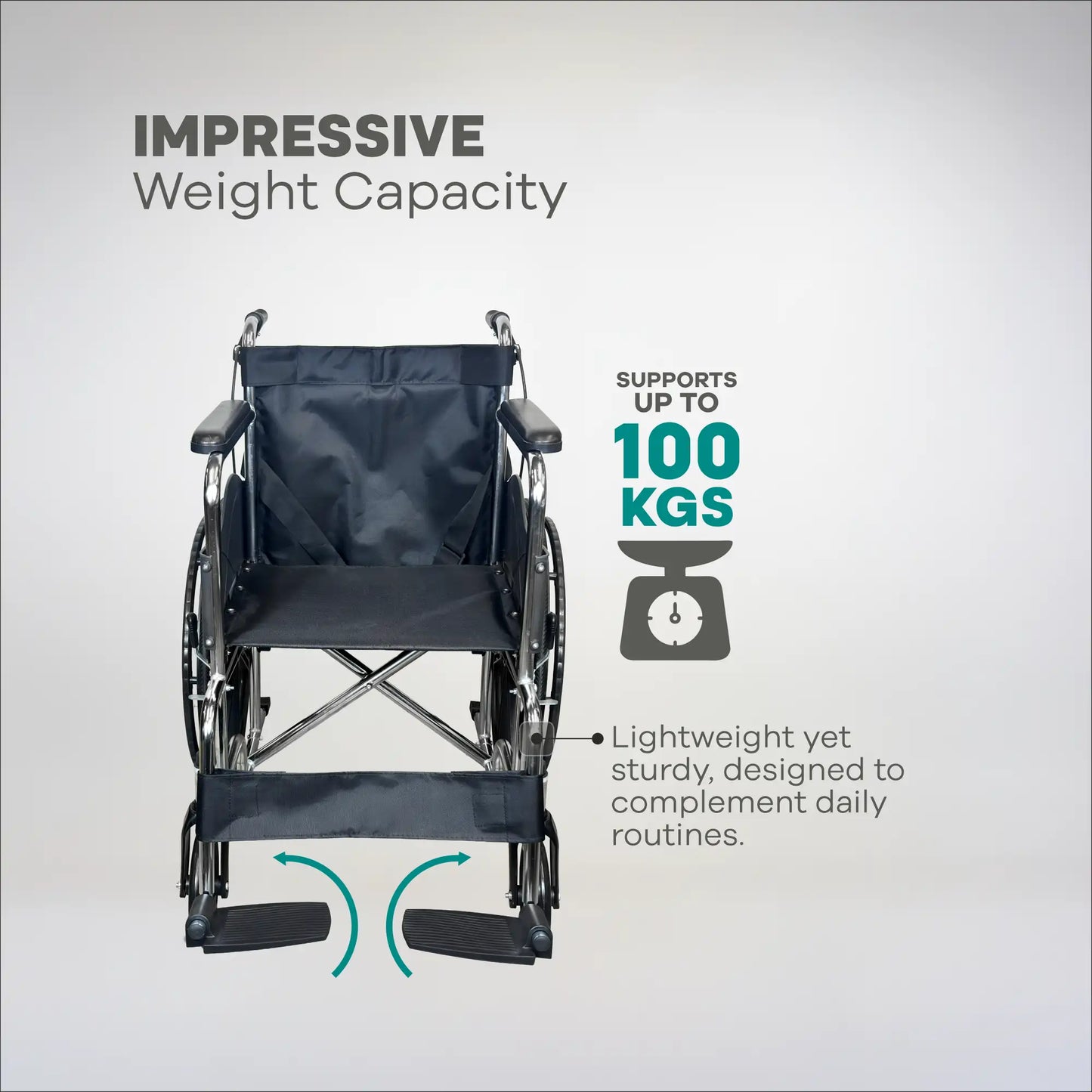 Foldable Manual Wheelchair with Safety Brakes Arrex Molly