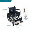 Foldable Commode Wheelchair with Safety Brakes Arrex Morso Pro