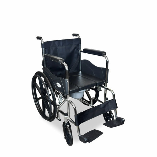 Foldable Commode Wheelchair with Safety Brakes Arrex Morso Pro