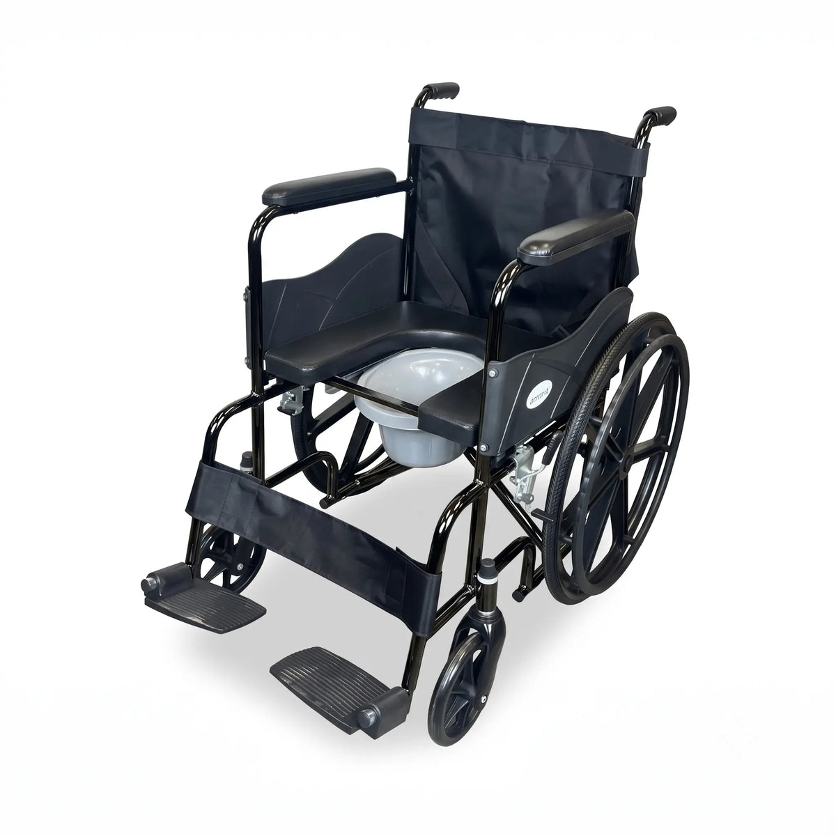 Foldable Commode Wheelchair with Safety Brakes Arrex Morso Pro