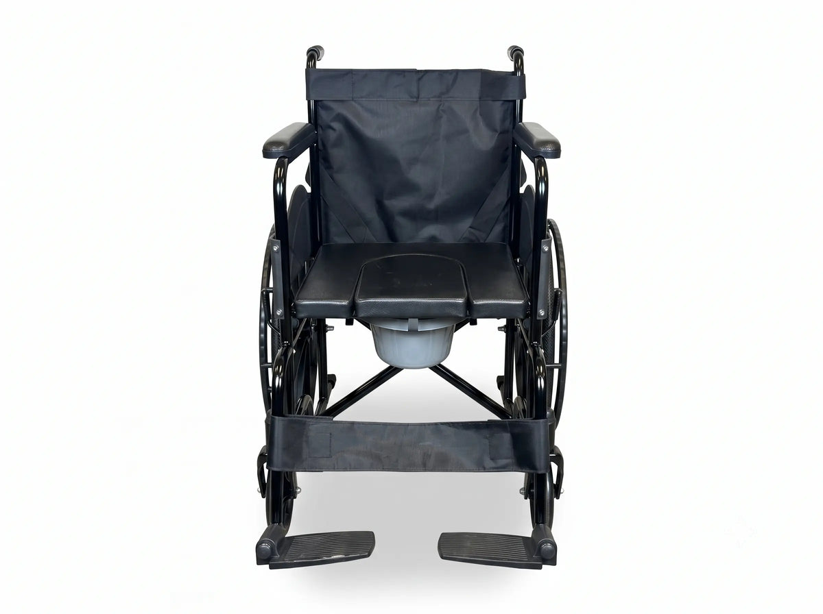 Foldable Commode Wheelchair with Safety Brakes Arrex Morso Pro