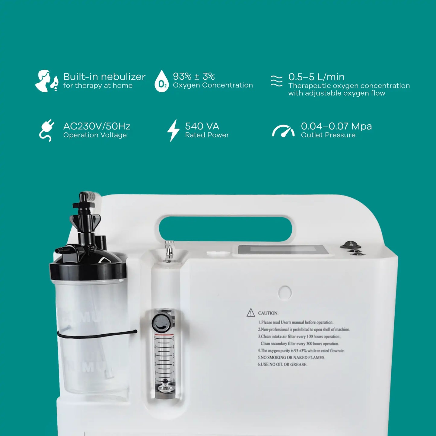 High Purity 5L Oxygen Concentrator with Alarms Arrex Oxy Pro V