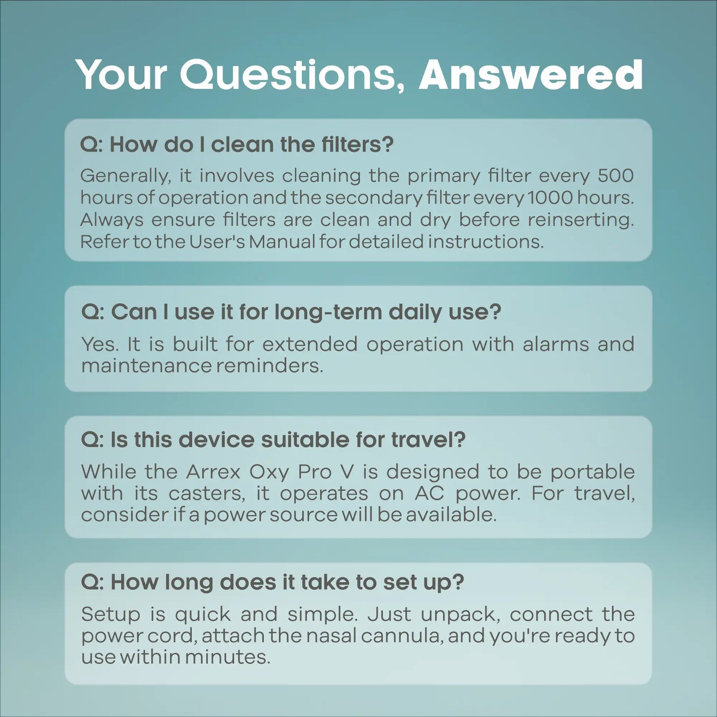 High Purity 5L Oxygen Concentrator with Alarms Arrex Oxy Pro V