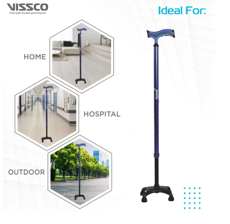 VISSCO Avanti Plus T shape Stick Quadripod Stick PC NO.2909