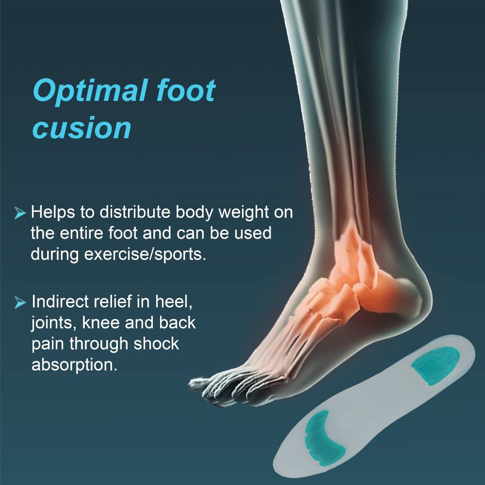 Full Silicone Insoles for Cushioning & Foot Pain Relief TYNOR K-01