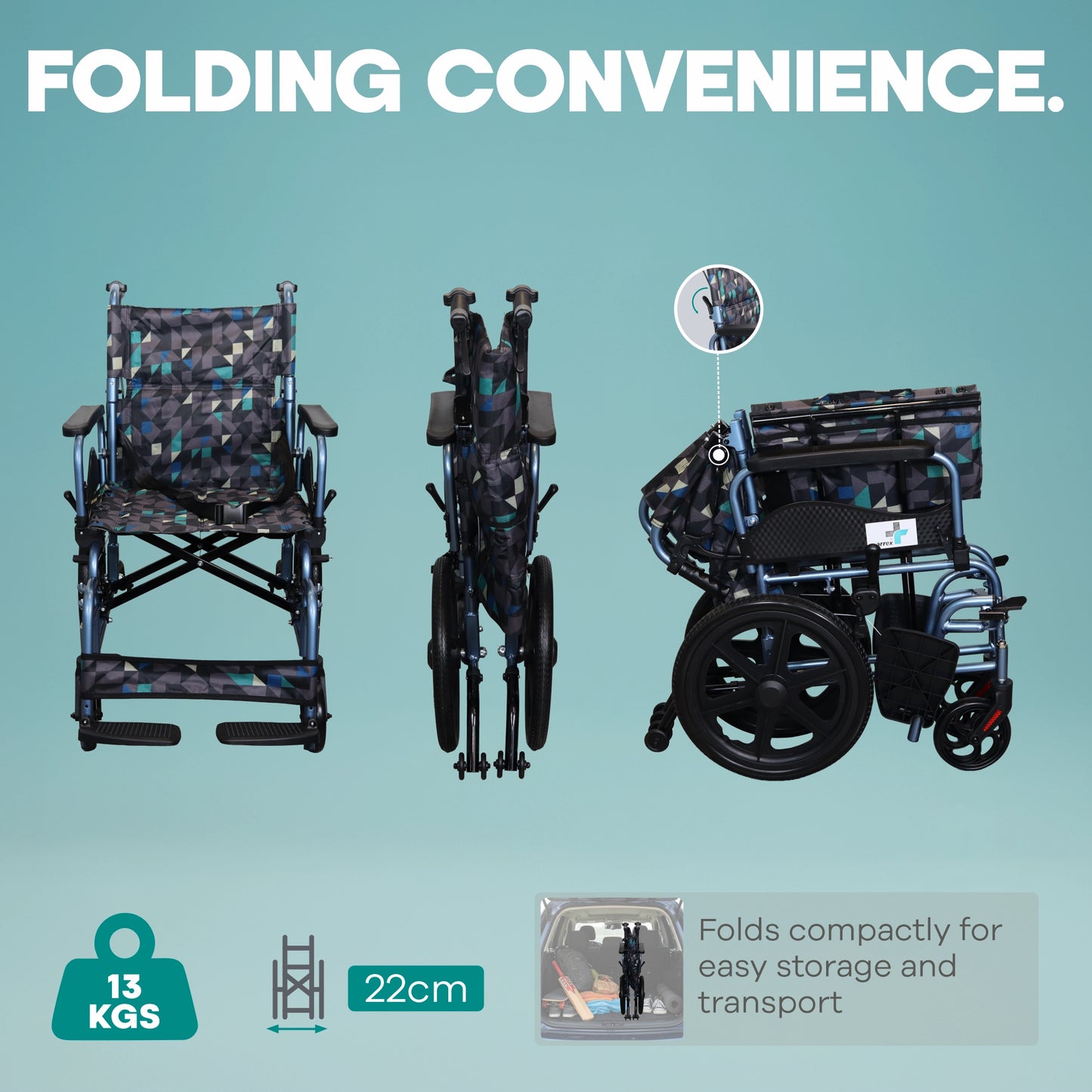 Premium Foldable Aluminium Wheelchair Arrex Sky