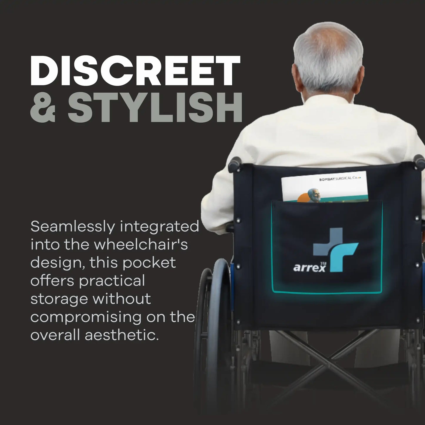 Basic Foldable Steel Wheelchair with Mag Wheels Arrex Tommy Mag