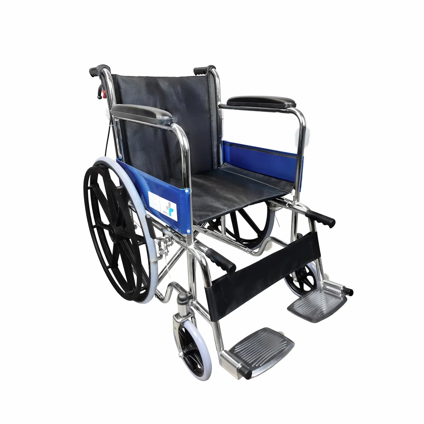 Basic Steel Wheelchair with Mag Wheels & Attendant Brake Arrex Tommy Plus