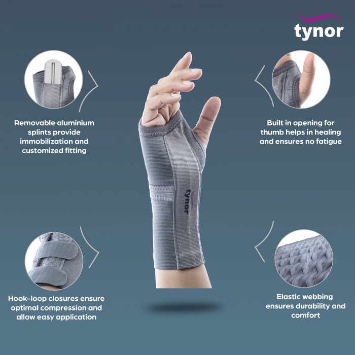 Elastic Wrist Support Splint for Pain Relief TYNOR E-01