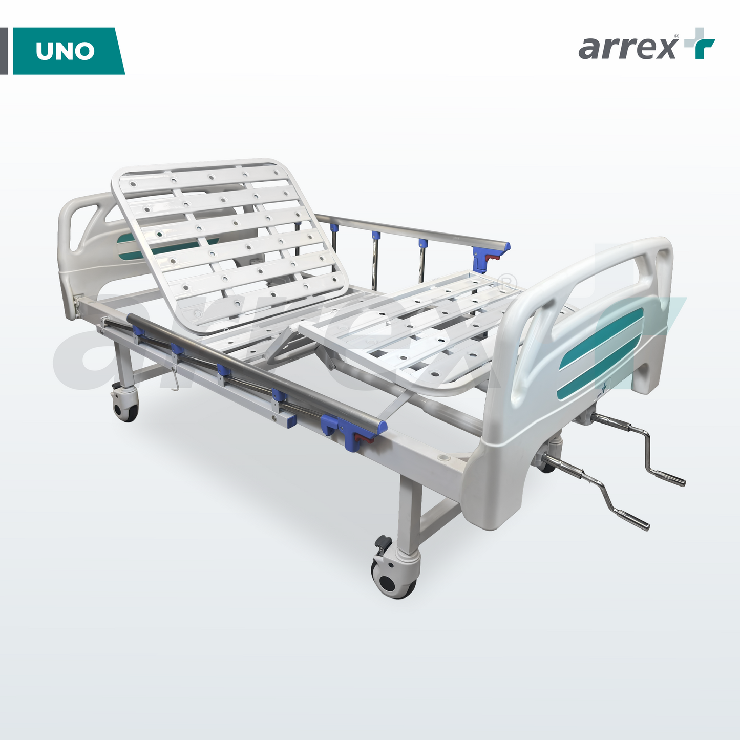 2 Function Manual Hospital Bed with Head & Leg Adjustments Arrex UNO