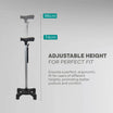 Quadripod /4 Leg Adjustable Height Walking Stick - Anti Skid - ARREX MS300 AL