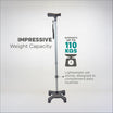 Quadripod /4 Leg Adjustable Height Walking Stick - Anti Skid - ARREX MS300 AL